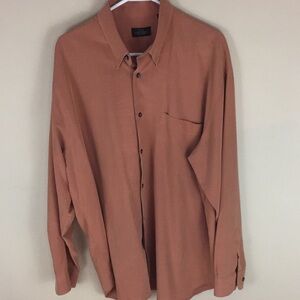 Rosario Portofino Button Up Orange Checked Shirt Size XL